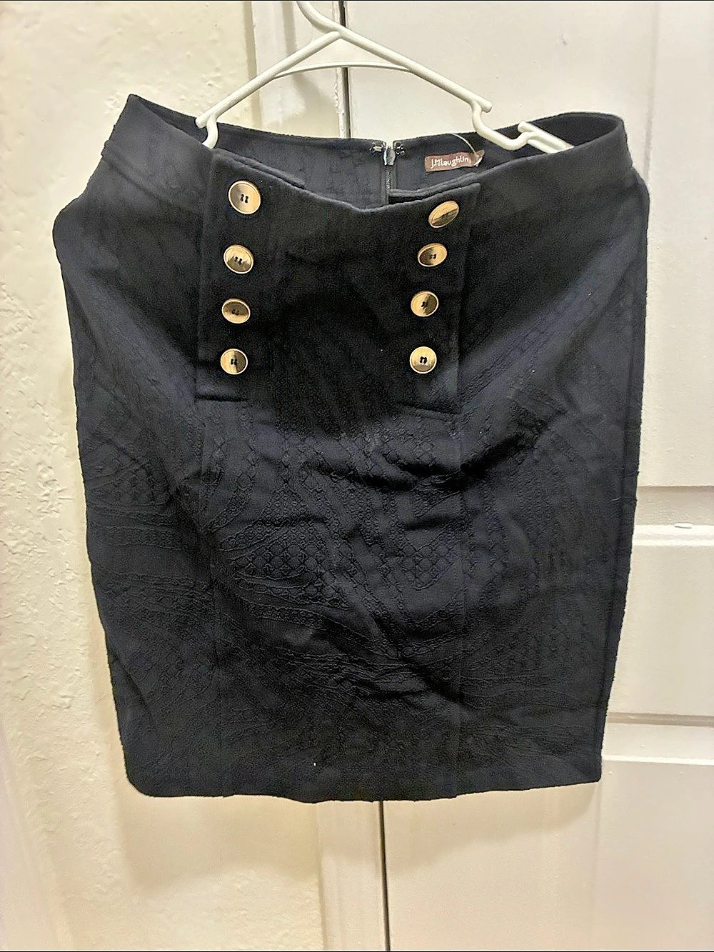 J.M.L. Black Zebra Jacquard. Mini Skirt Black Size 2 NWT